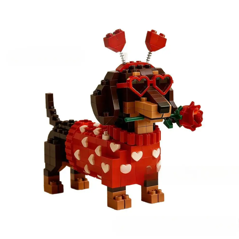 Valentines Day Limited Dachshund Building Block Set