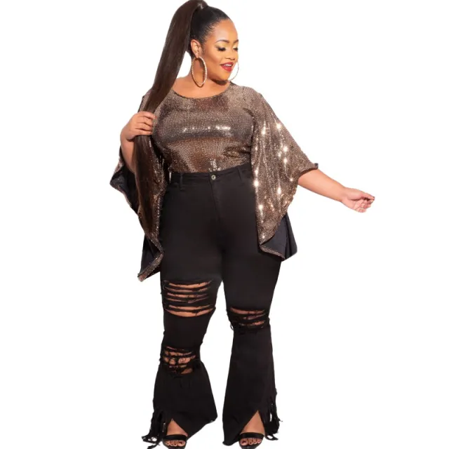 Women's Slim Fit Ripped Tassel Jeans Black - Shop at LoveMi