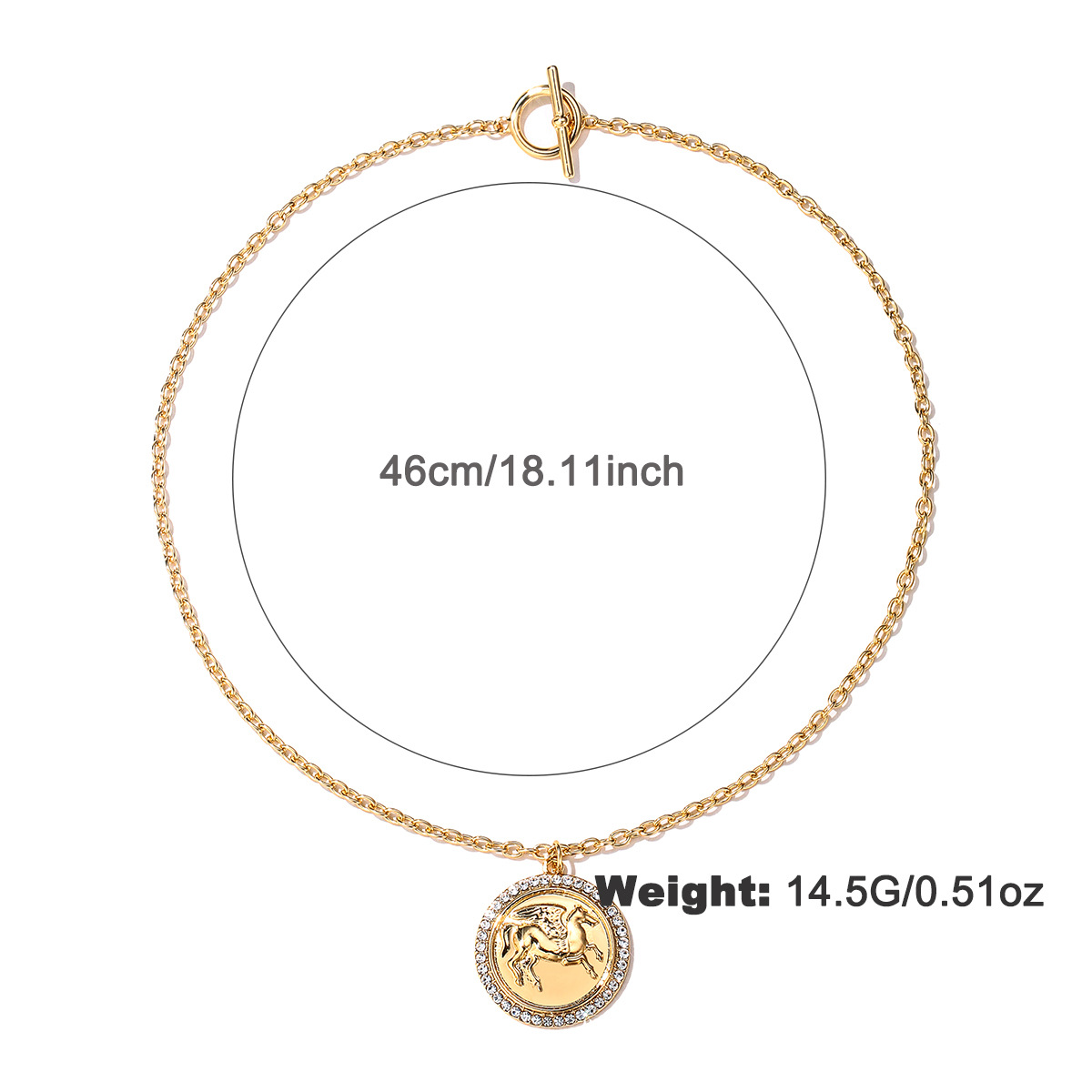 Ancient Coin Relief Pegasus Figure Carving Necklace And Earrings Suite