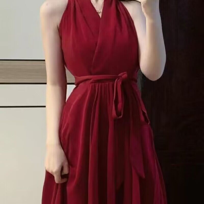 A-line Mature-style Waist-cinching Tied Figure-hugging Midi Dress D5795658 5ccf 47f5 B4d2 578268c4abdd