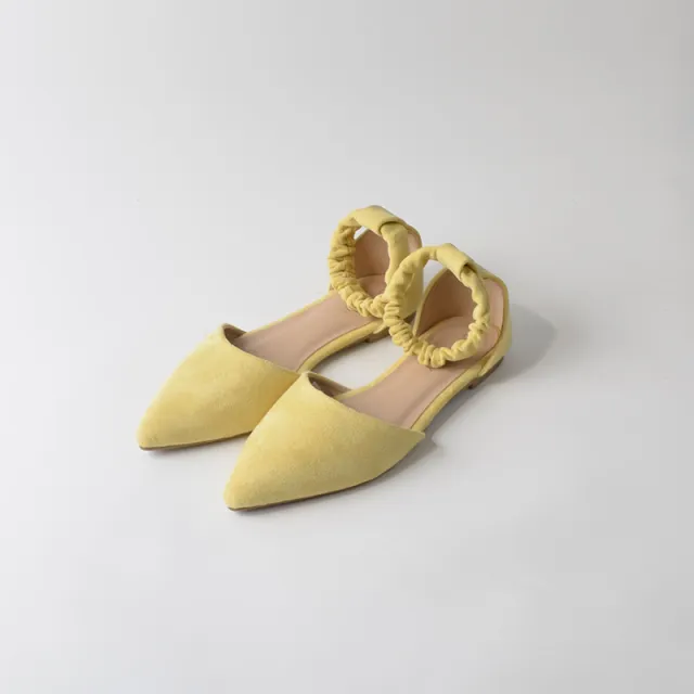 Cross border Satin Bag Heel Flat Retaining Sandals Yellow - Shop at LoveMi
