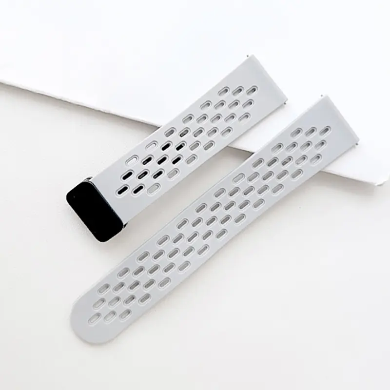Simple Solid Color Magnetic Buckle Breathable Hole