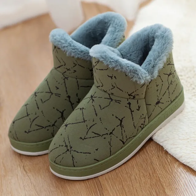 Insulated Cotton padded Shoes Home Woolen Slipper Green - Shop at LoveMi