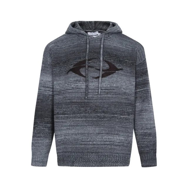 Street Retro Maillard Gradient Hooded Sweater Gray - Shop at LoveMi