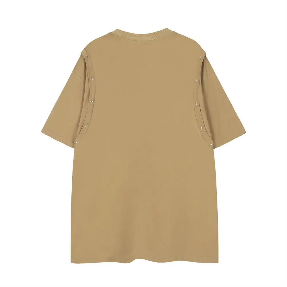 Letter Embroidery Nail Loose T-shirt