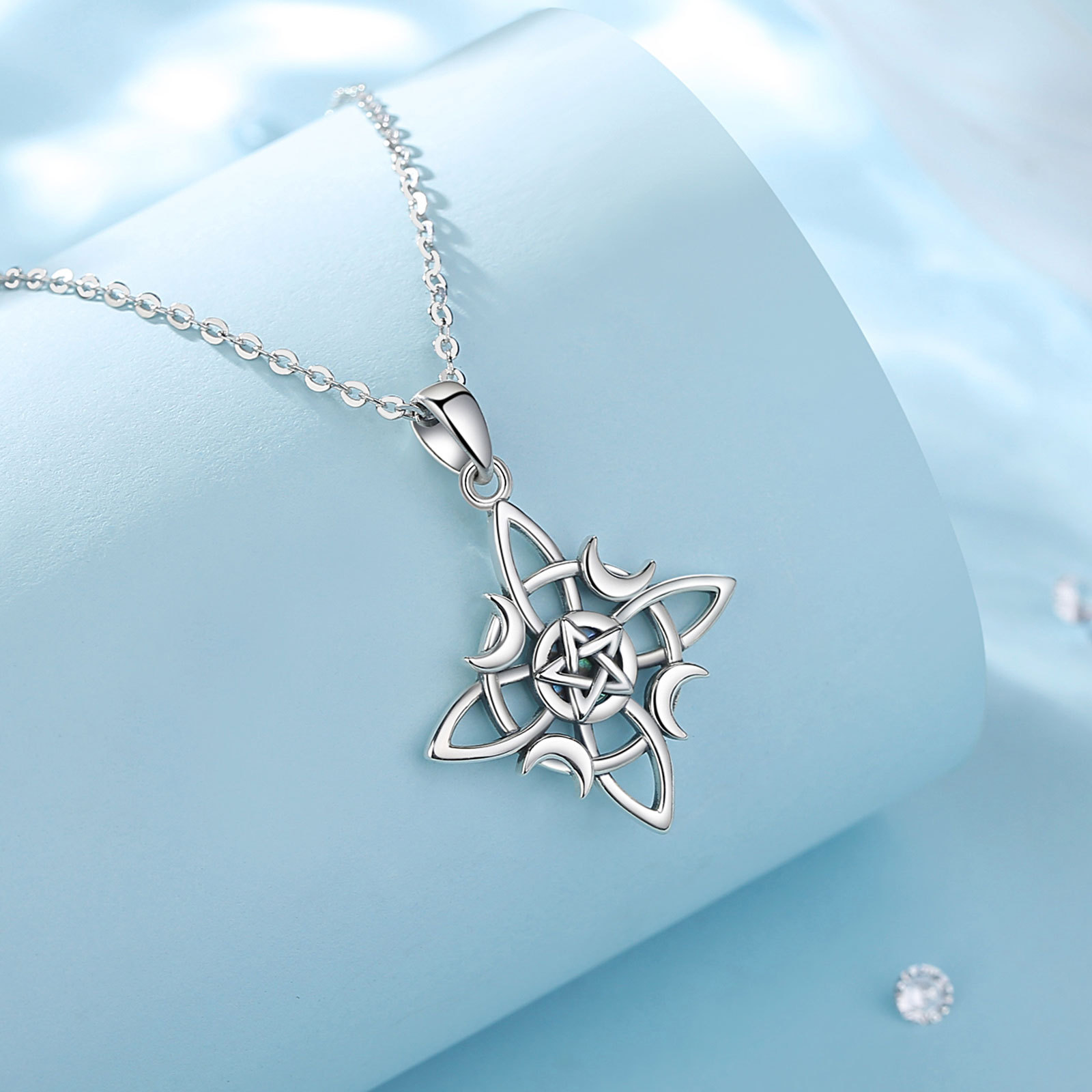 Square celtic knot pendant necklace