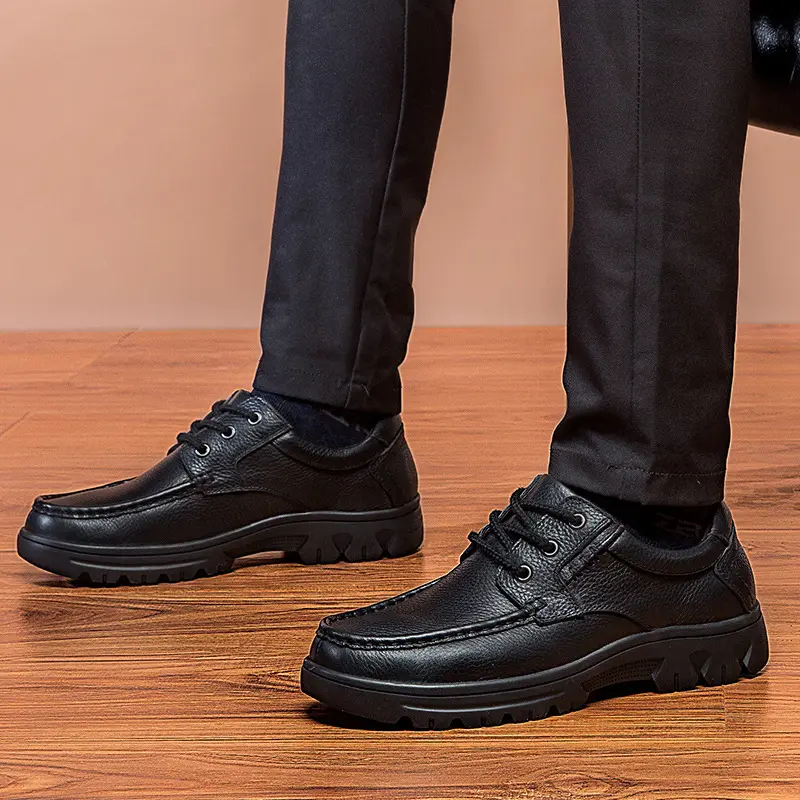 Outdoor Leather Shoes Low-cut Lace-up Casual Cowhide