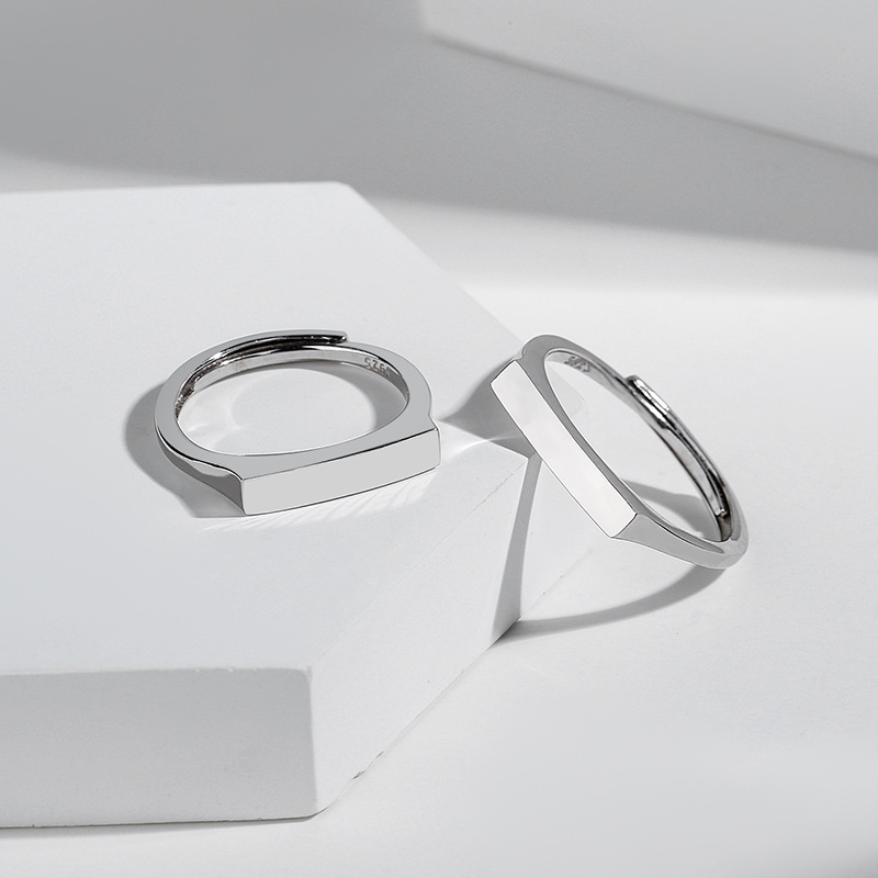 S925 Sterling Silver Projection Couple Ring