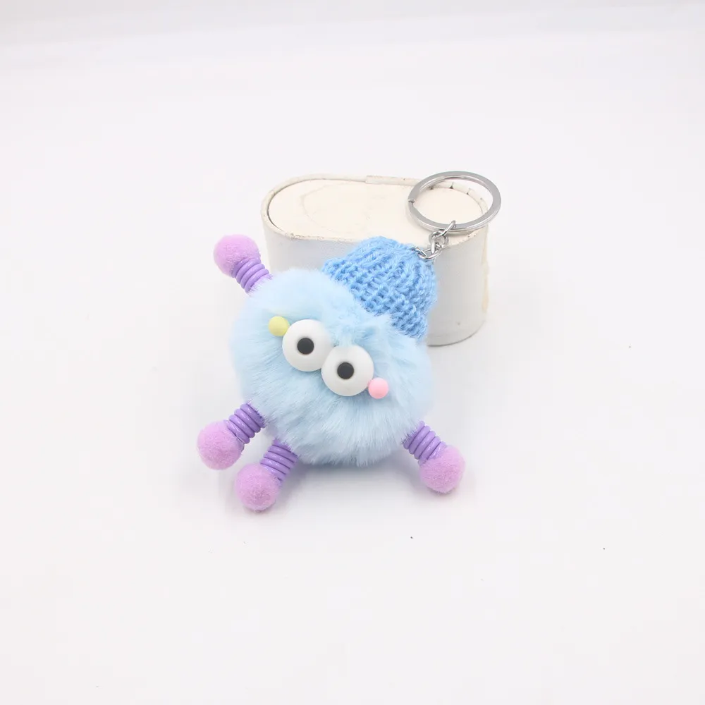 Plush Cars And Bags Keychain Ornaments - Light Blue