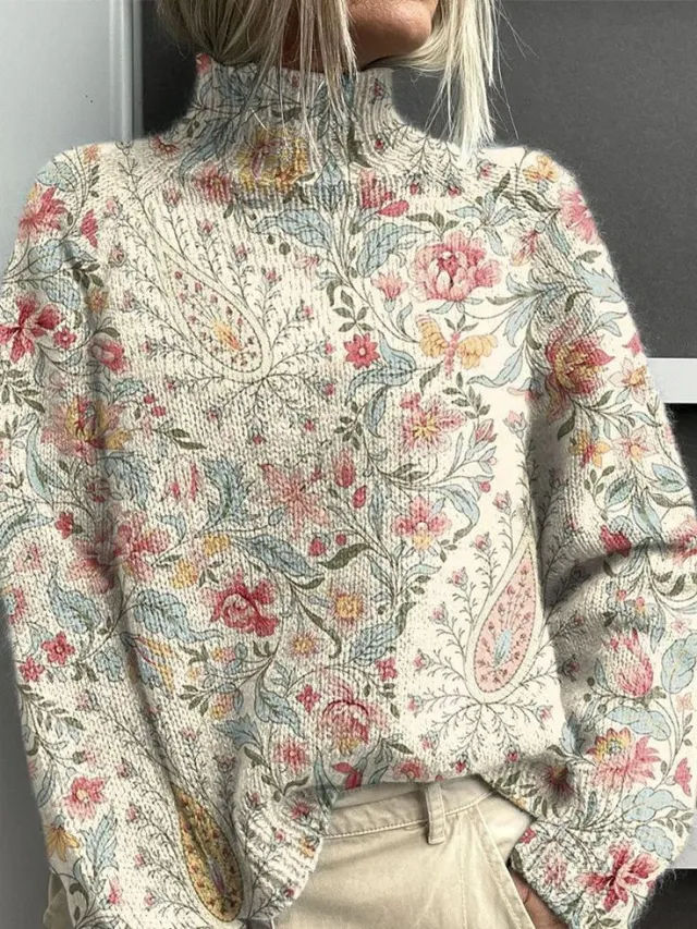 Women's 3D Digital Printing Fresh Cloak Coat Sweater Pullover 3Color L - Shop at LoveMi