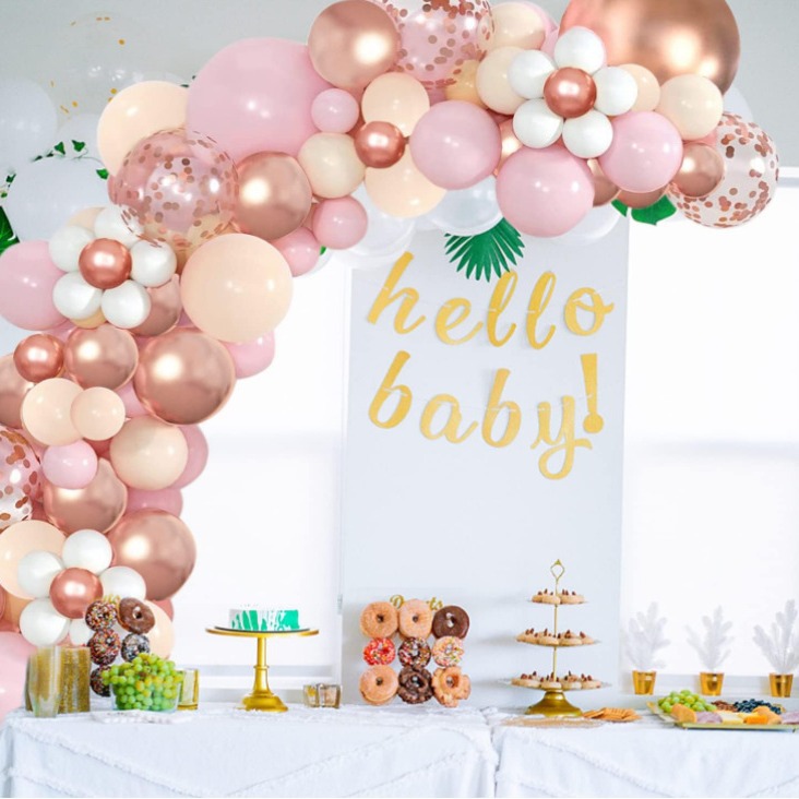 Rose gold balloon garland arch kit metallic rose gold