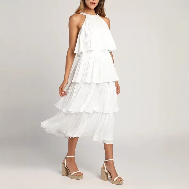 Womens Fashionable Casual Elegant Halterneck Dress