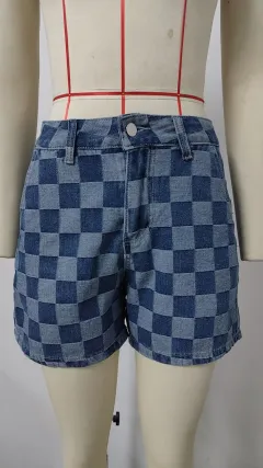 Women's Clothing Fashion Wash Casual Loose Outfit - Blue Shorts - View 1