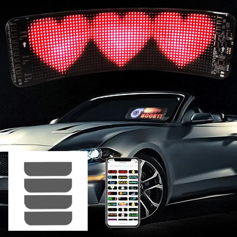 Bluetooth Car Mounted Flexible LED Full-color Soft Screen
