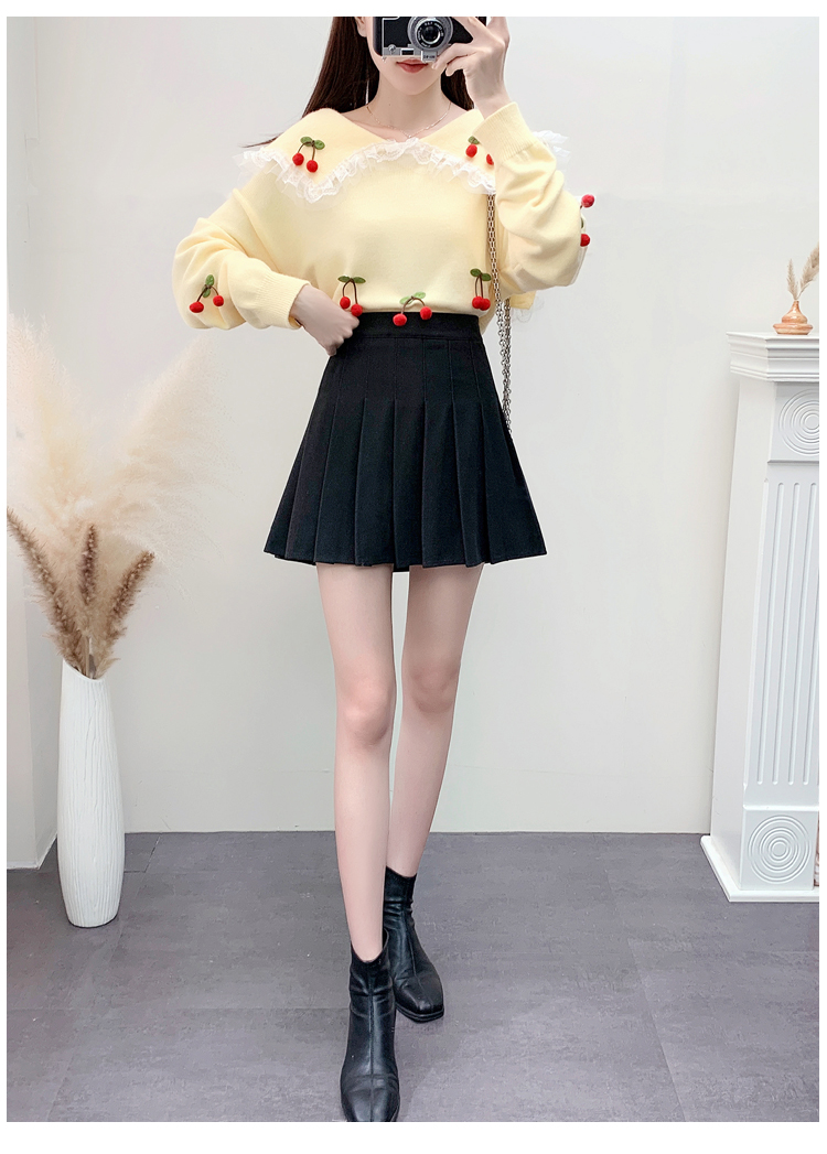 Title 6, Fashionable and Lovely Milk Style Sweater Pleat...