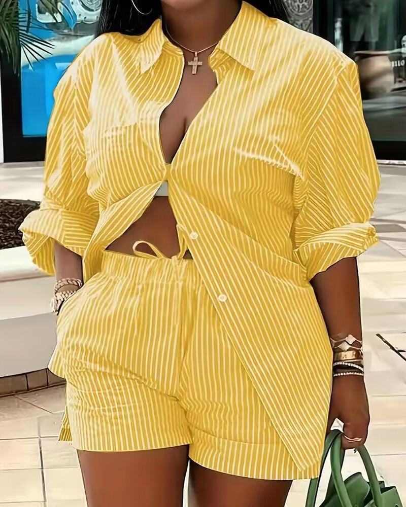 Women's Lace Up Printed Shorts Suit - Image 6