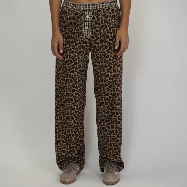Leopard Print Commuter Elegant High Waist Loose Casual Pants Leopard Patterned Pants - Shop at LoveMi