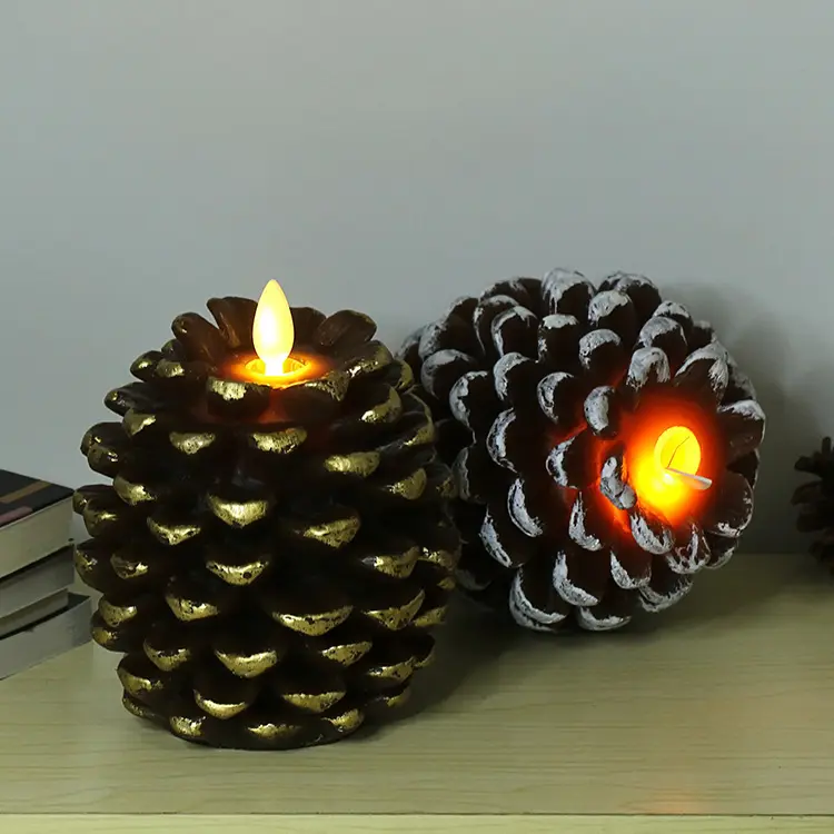 Christmas Pinecone Decoration Paraffin Real Wax Candle