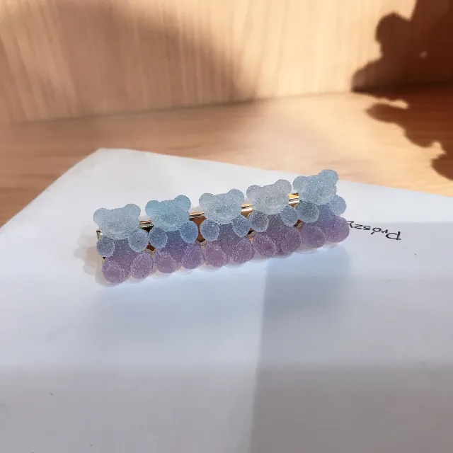 Cartoon Cute Girl Side Clip Sweet Bang Hairpin Hair Accessories For Women Blue Purple Gradient - Shop at LoveMi