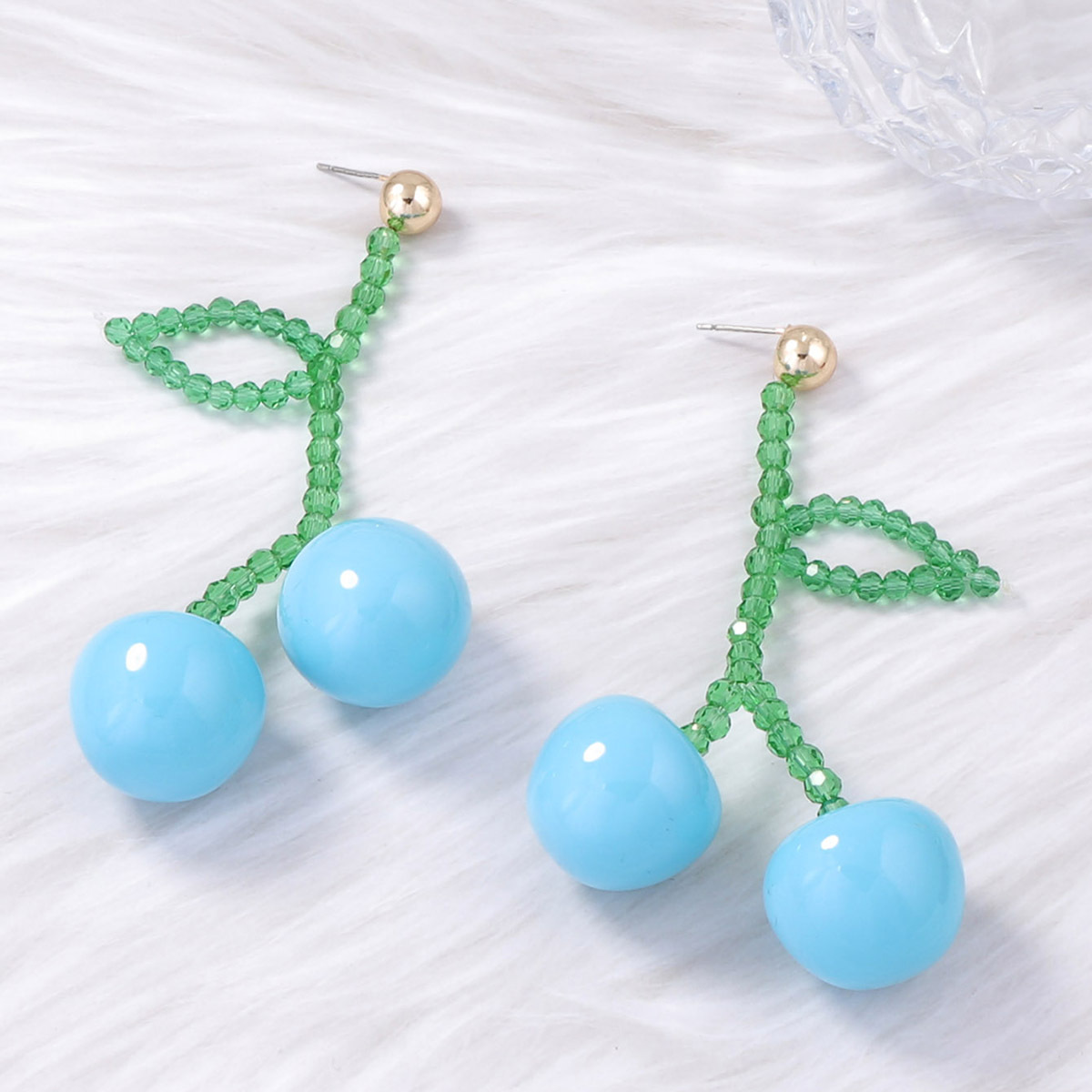 Fashion Handmade Beaded Cherry Earrings Cute Personality All-match