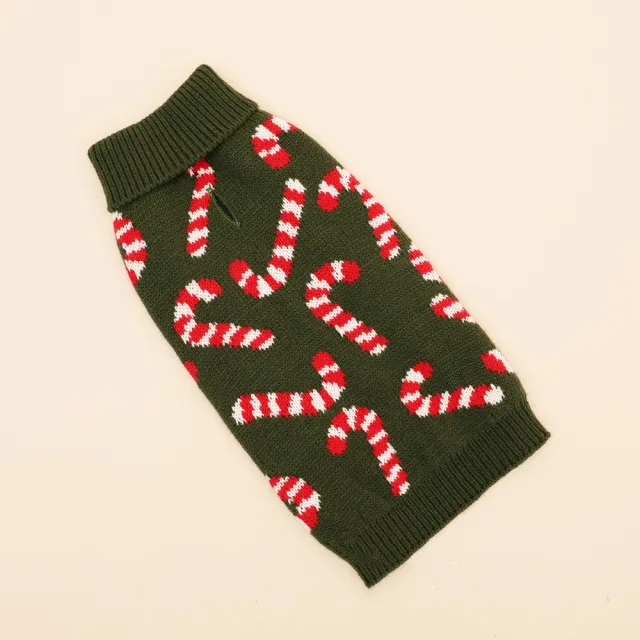 Small And Medium sized Dogs Christmas Sweater Clothing Red Walking Stick - Shop at LoveMi