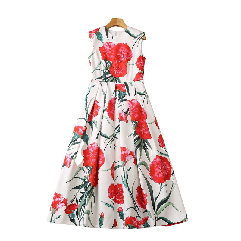 Pleated Sleeveless Midi Dress