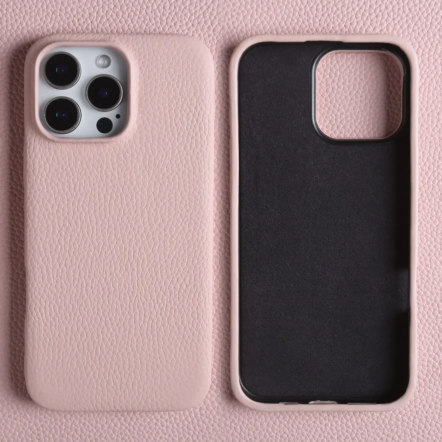 Lychee-pattern Genuine Leather Phone Case