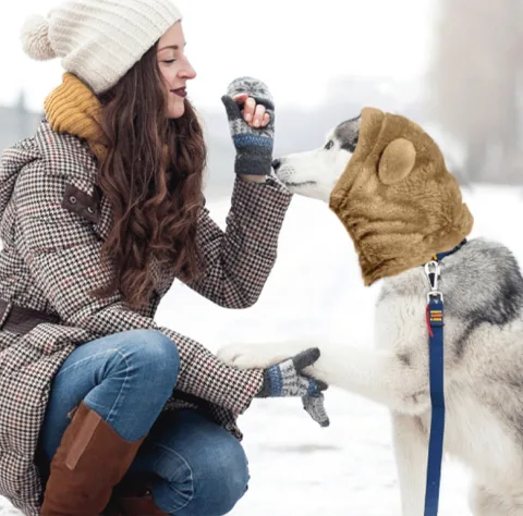 Adjustable Cute Pet Hat with Fur Ball Plush Headgear