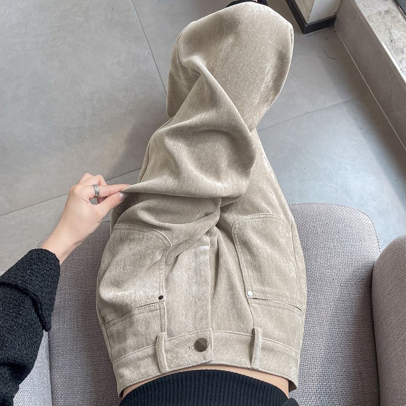 Chenille Woolen Wide-leg Pants Women's Thickened Straight Suit Pants Corduroy