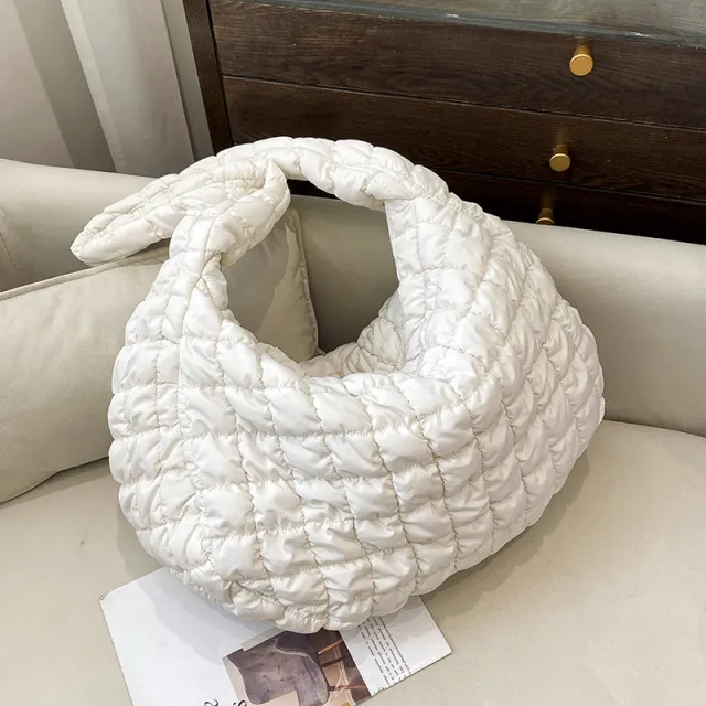 Fashion Down Jacket Shoulder Messenger Bag Cloud Bag White - Shop at LoveMi