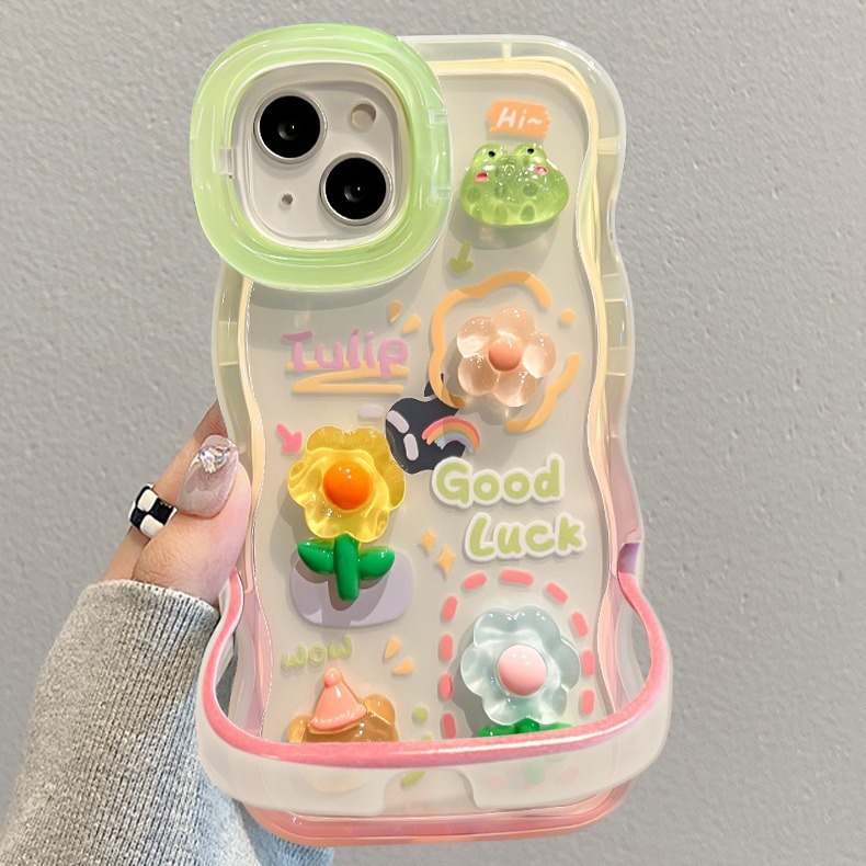 Gradient Flower Doll Silicone Phone Case - Image 3