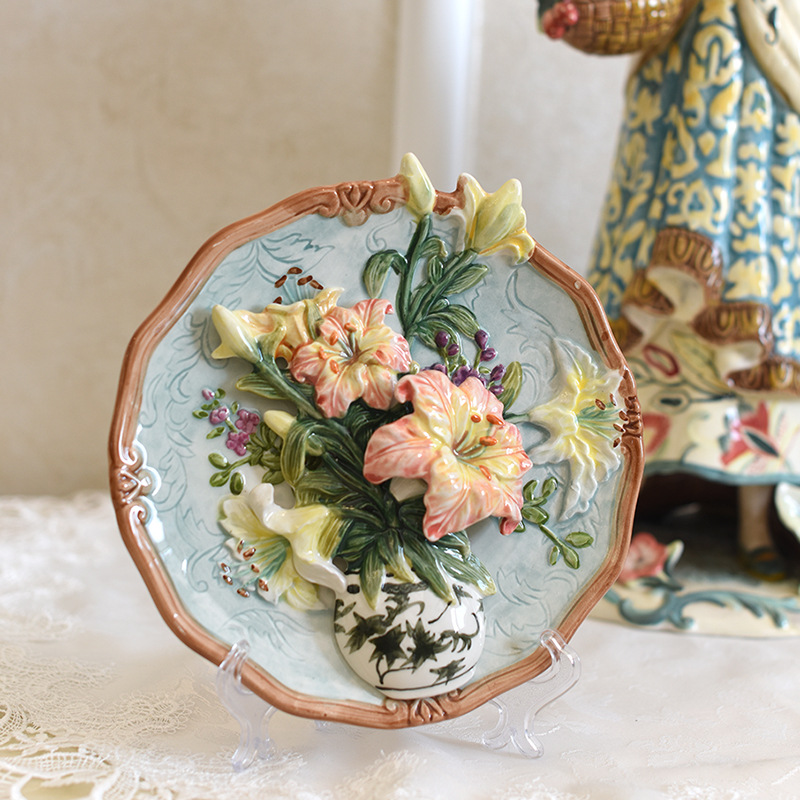 Lily Flower Ceramic Wall Plate Decor For The Home