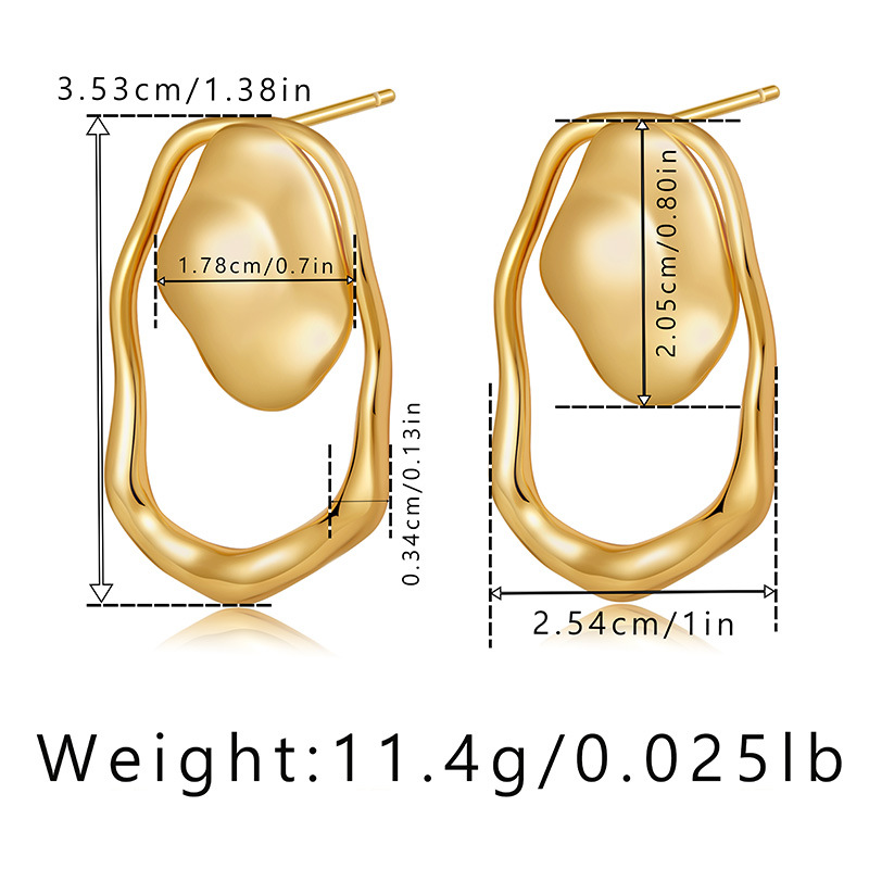 Irregular Fold Design Sense Earrings