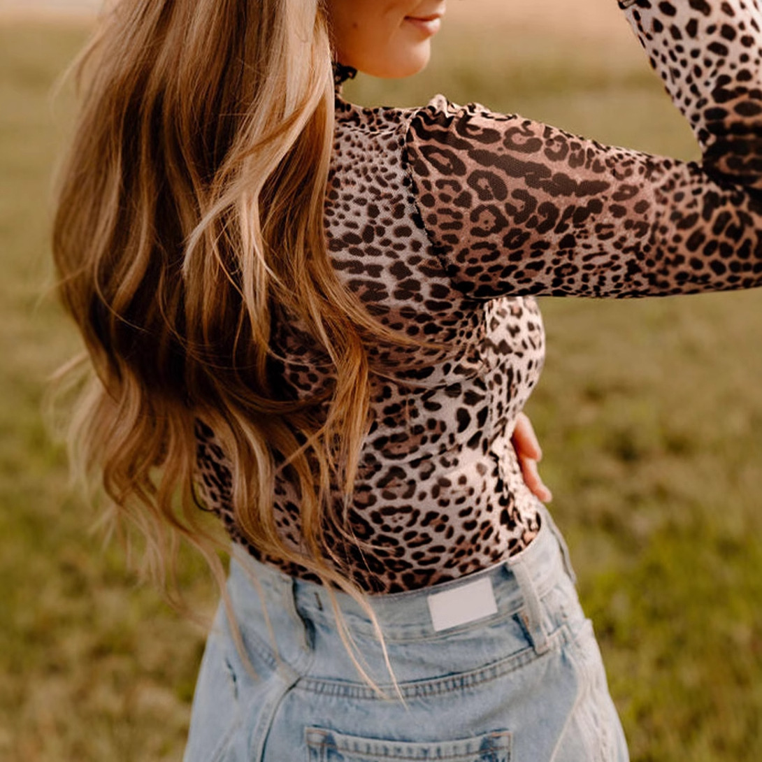 European And American Fashion & Trend Leopard Print Jumpsuit Top For Women