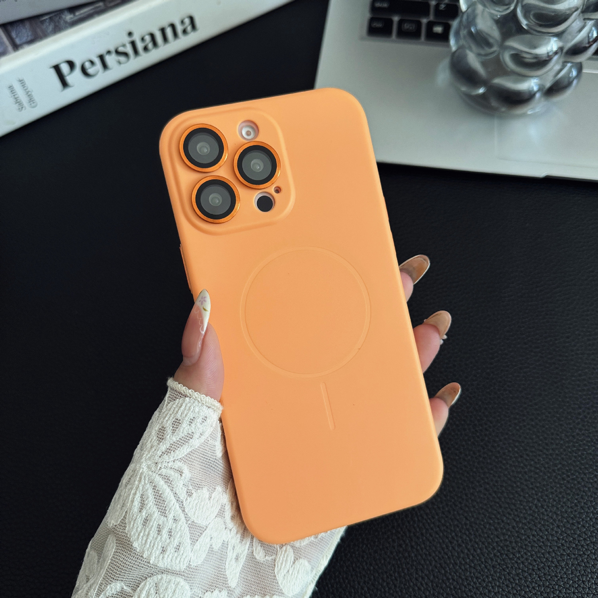 Solid Color Liquid Silicone Magnetic Phone Case - Image 9