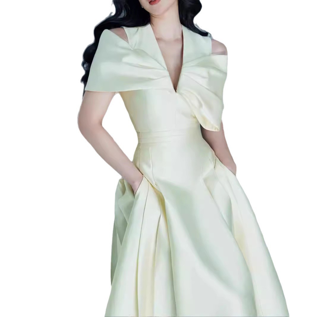 Women's Fashion Personalized Bow Swing Dress