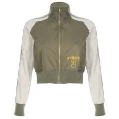 European And American Autumn Zipper Cardigan Jacket Women - Army Green - View 1