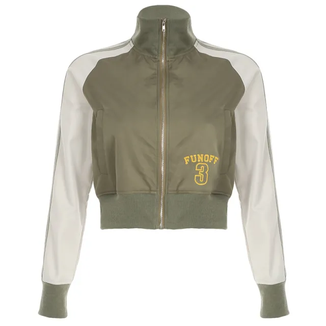 European And American Autumn Zipper Cardigan Jacket Women Army Green - Shop at LoveMi