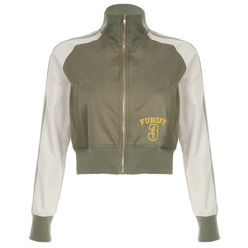 European And American Autumn Zipper Cardigan Jacket Women - Army Green