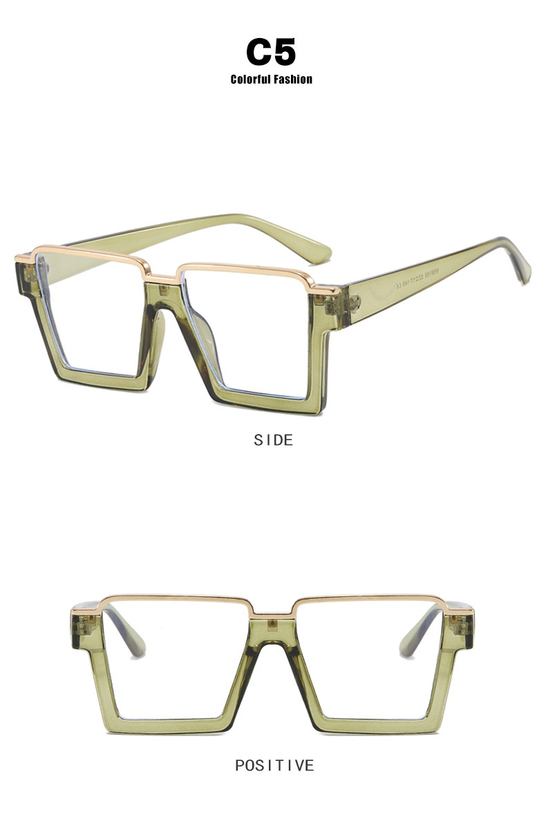 Retro Simple Versatile Artistic Lower Semi-rimless Square Plain Glasses - Image 7