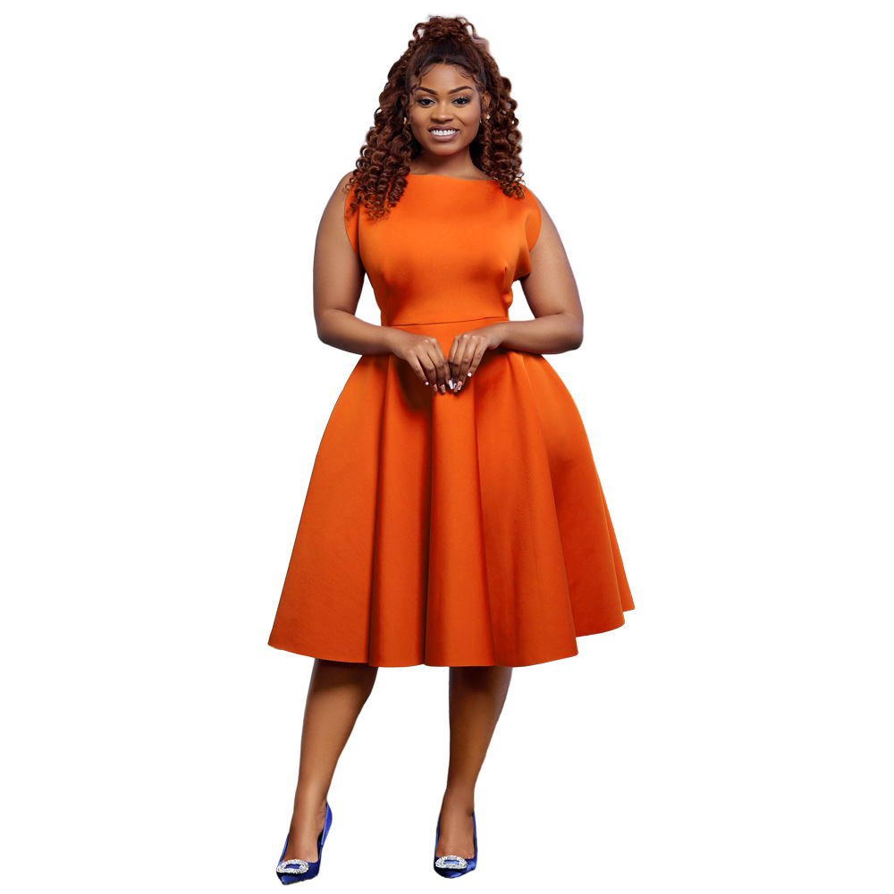 Sleeveless Vest Casual A- Line Large Hem Women's Clothing Dress