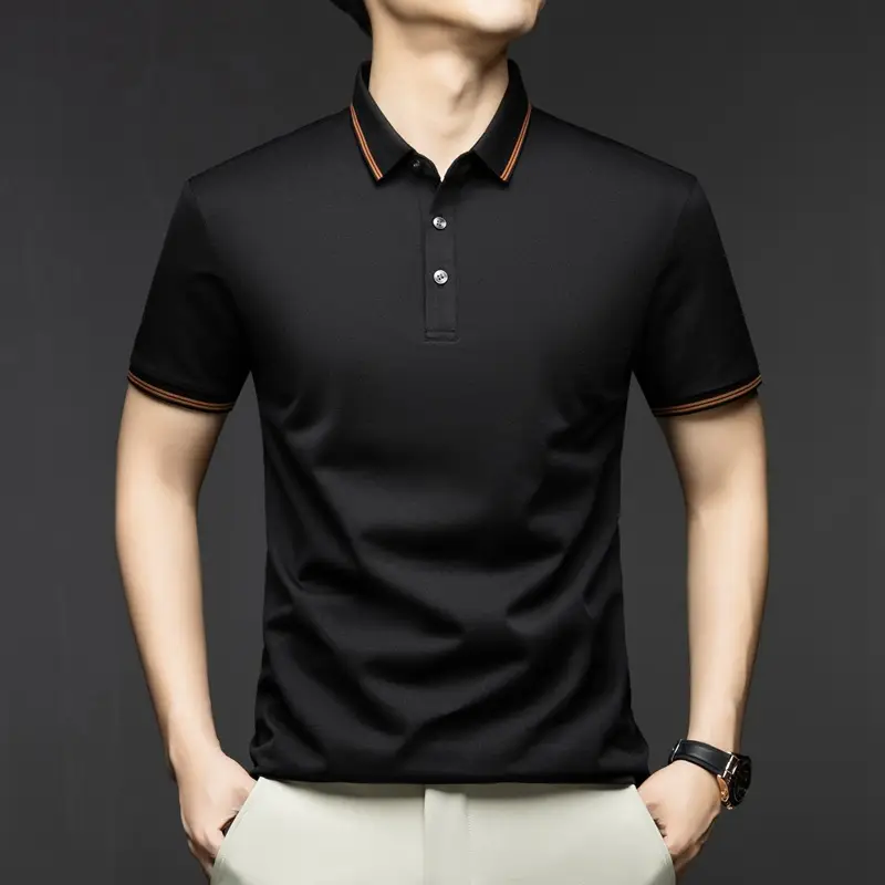 Business-Style Breathable Mens Short-Sleeve T-Shirt