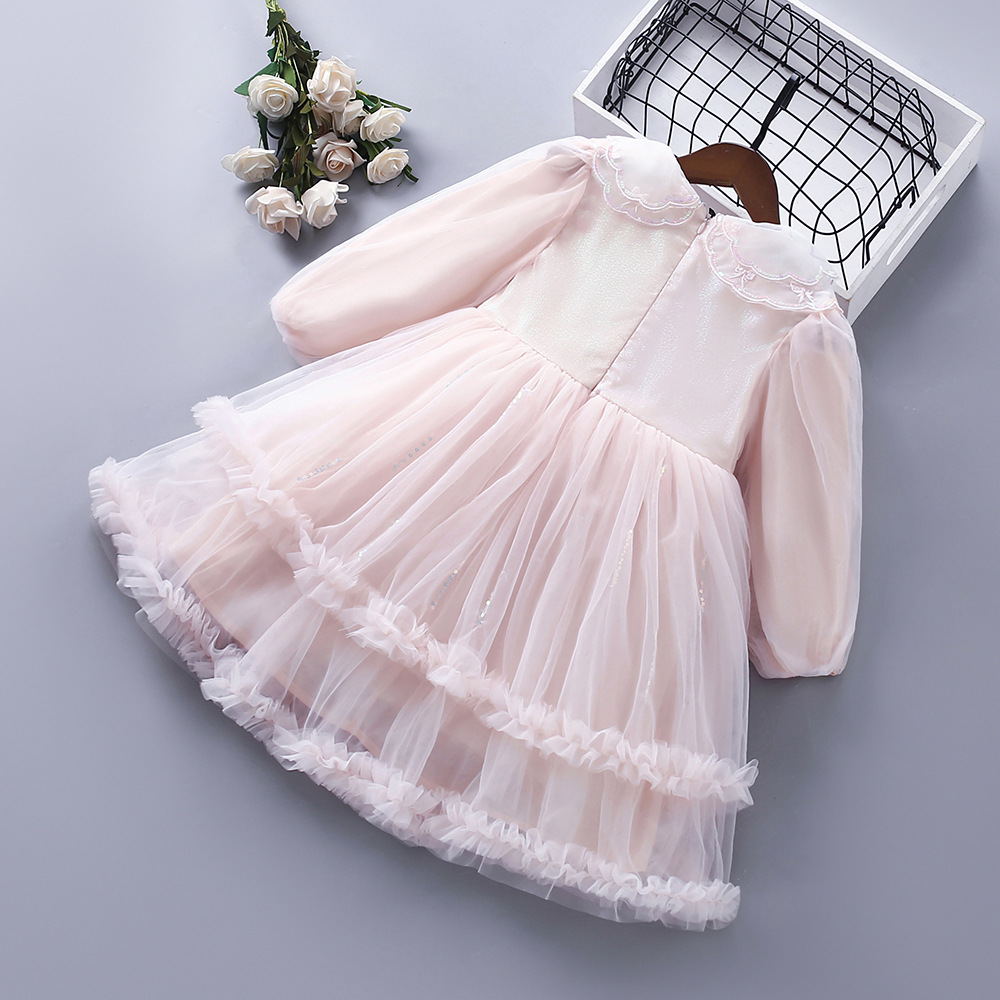 Children's Sweet Long-sleeved Tulle Skirt With A Delicate Mesh Texture - Image 3
