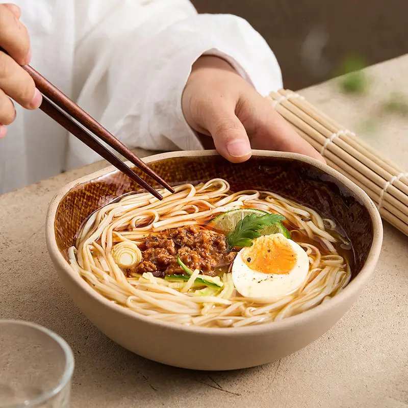 Retro Noodle Bowl Household Ceramic Tableware