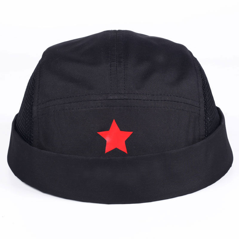 Black Red Star Side Half Mesh