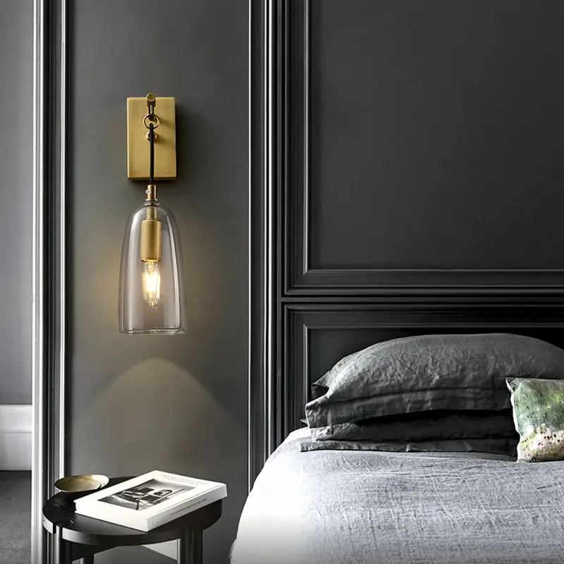 Copper Background Wall Lamp Living Room Bedroom Bedside Lamp