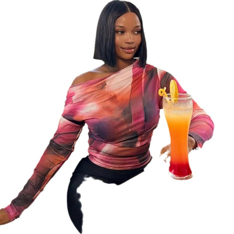 Women's Printing Coat Shoulder Long Sleeve