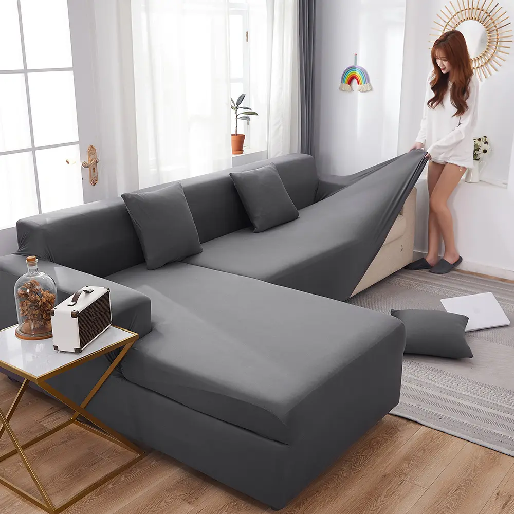 Fabric And Milk Silk Sofa Cover Set