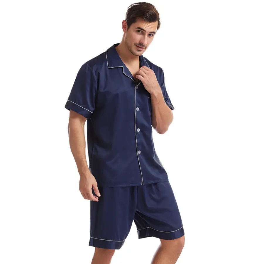 Summer Matte Satin Lapel Casual Homewear Suit