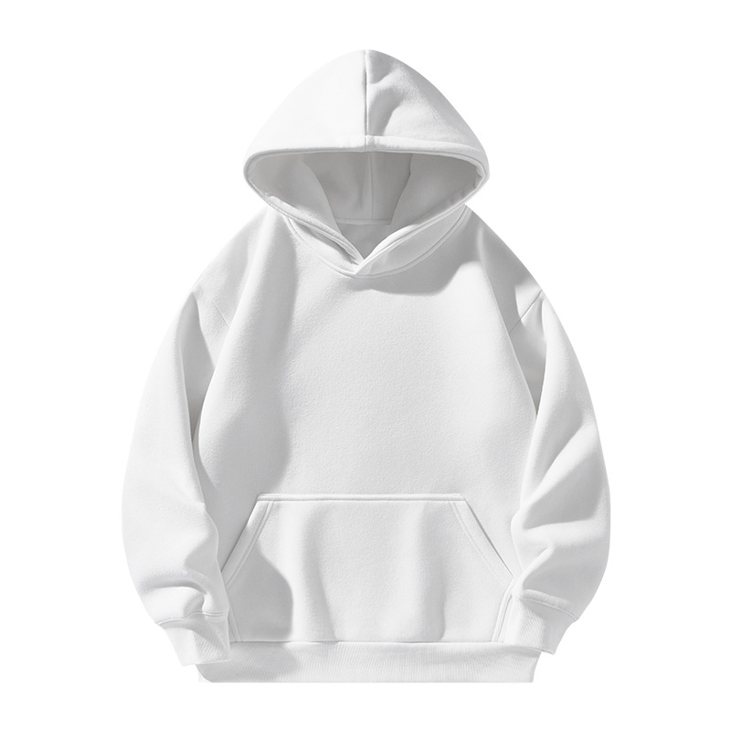 Solid-color Hooded Sweatshirt Unisex Simple Fleece-lined Thickened Hoodie
